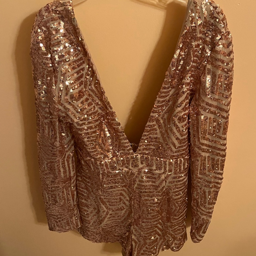 For Love & gold sequin romper